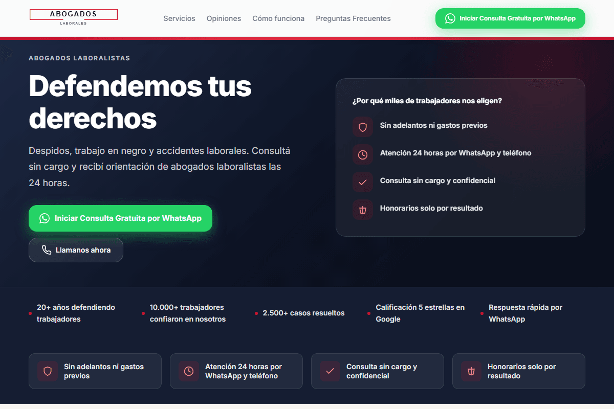 Captura del proyecto Abogados Laborales & Asoc.