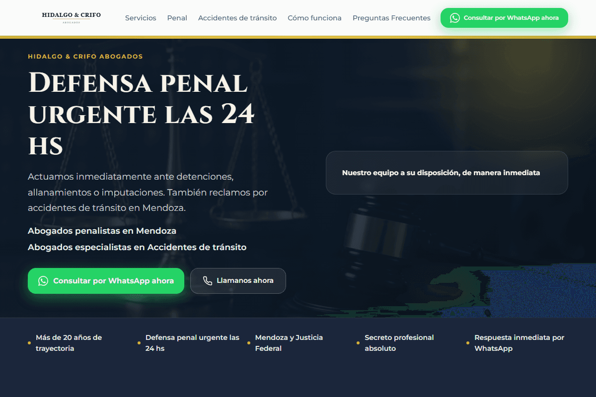 Captura del proyecto Hidalgo & Crifo Abogados