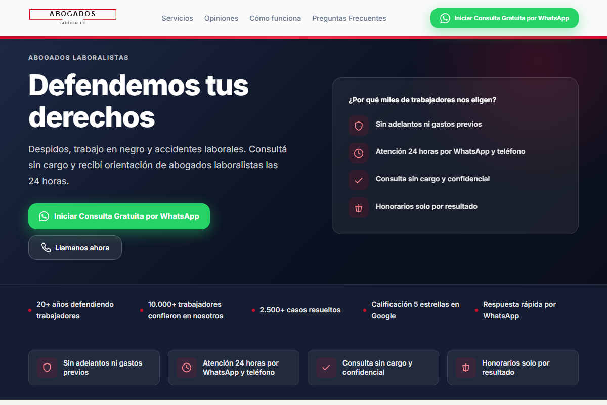 Captura del proyecto Abogados Laborales & Asoc.